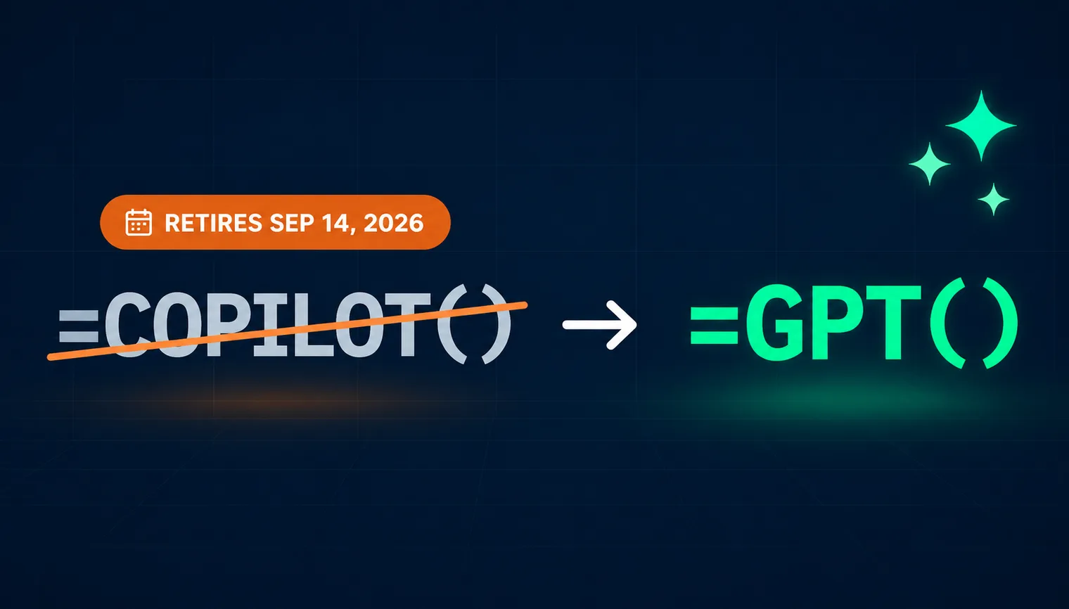 COPILOT function retiring: the best alternative for AI formulas in Excel