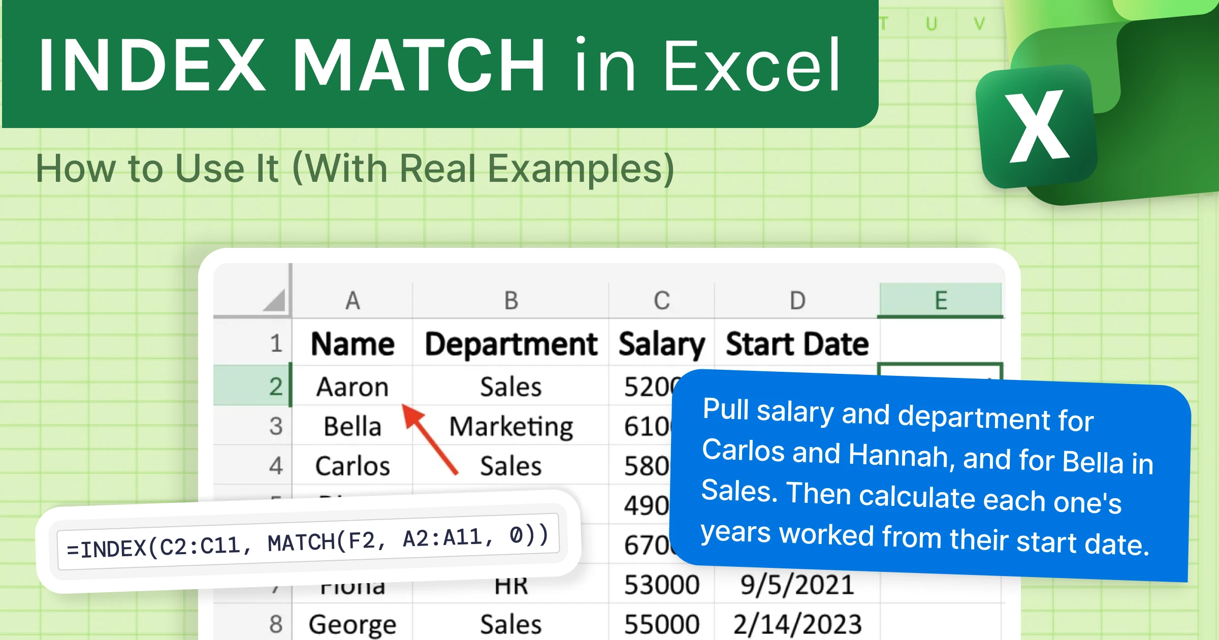 INDEX MATCH in Excel: How to Use It (With Real Examples)
