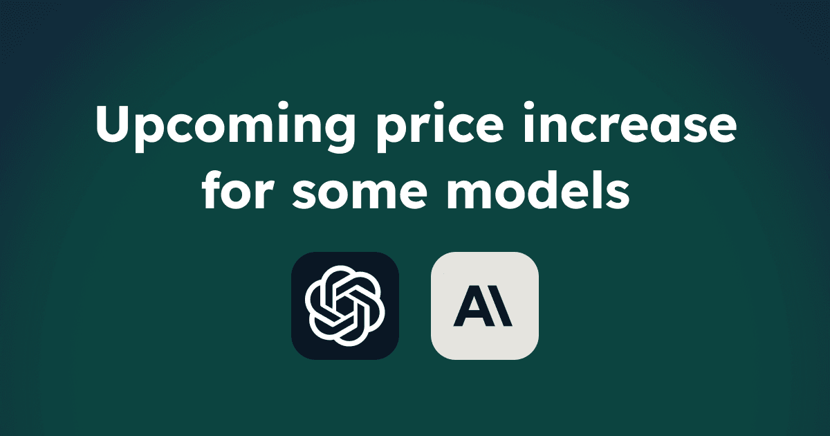 Upcoming price increase for some models