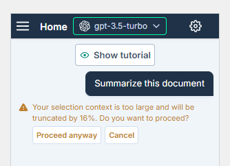 Warning for long content
