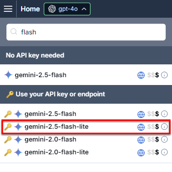 Gemini 2.5 Flash-Lite in GPT for Excel