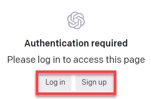 Use the Log in or Sign up button